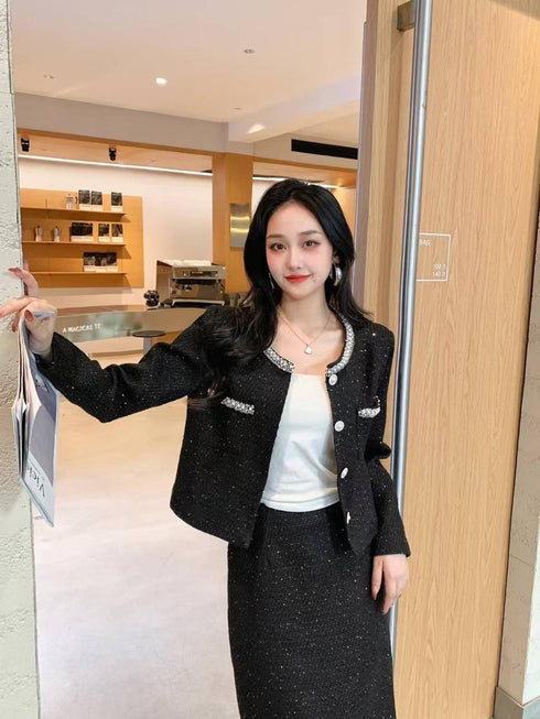 Pearl Embedded Premium Quality Tweed Co-Ord Sets